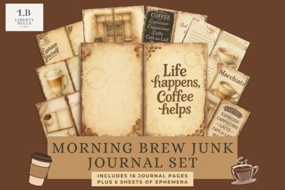 Download Morning Brew Coffee Junk Journal Set - Morning Collection