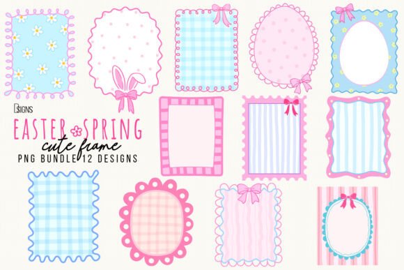 Download Easter Spring Cute Bow Frame Bundle Png - Bow frame Collection