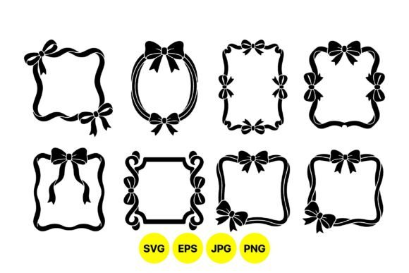 Download Decorative Bow Frame Clipart Set - Bow frame Collection