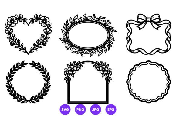 Download Floral Leaf Heart Ribbon Bow Frames - Bow frame Collection