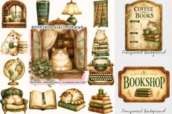 Download Coquette Bookshop Girl Morning Clipart - Morning Collection
