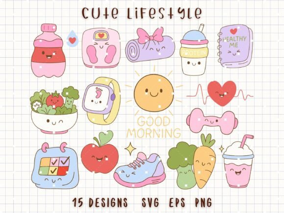 Download Cute Lifestyle SVG Healthy Morning PNG - Morning Collection