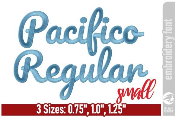 Download Pacifico Regular Embroidery Font - S - Premium Resources
