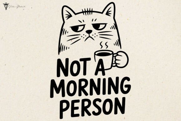 Download Not a Morning Person Cat SVG - Morning Collection