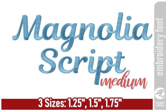 Download Magnolia Script Embroidery Font - Medium - Embroidery font Collection